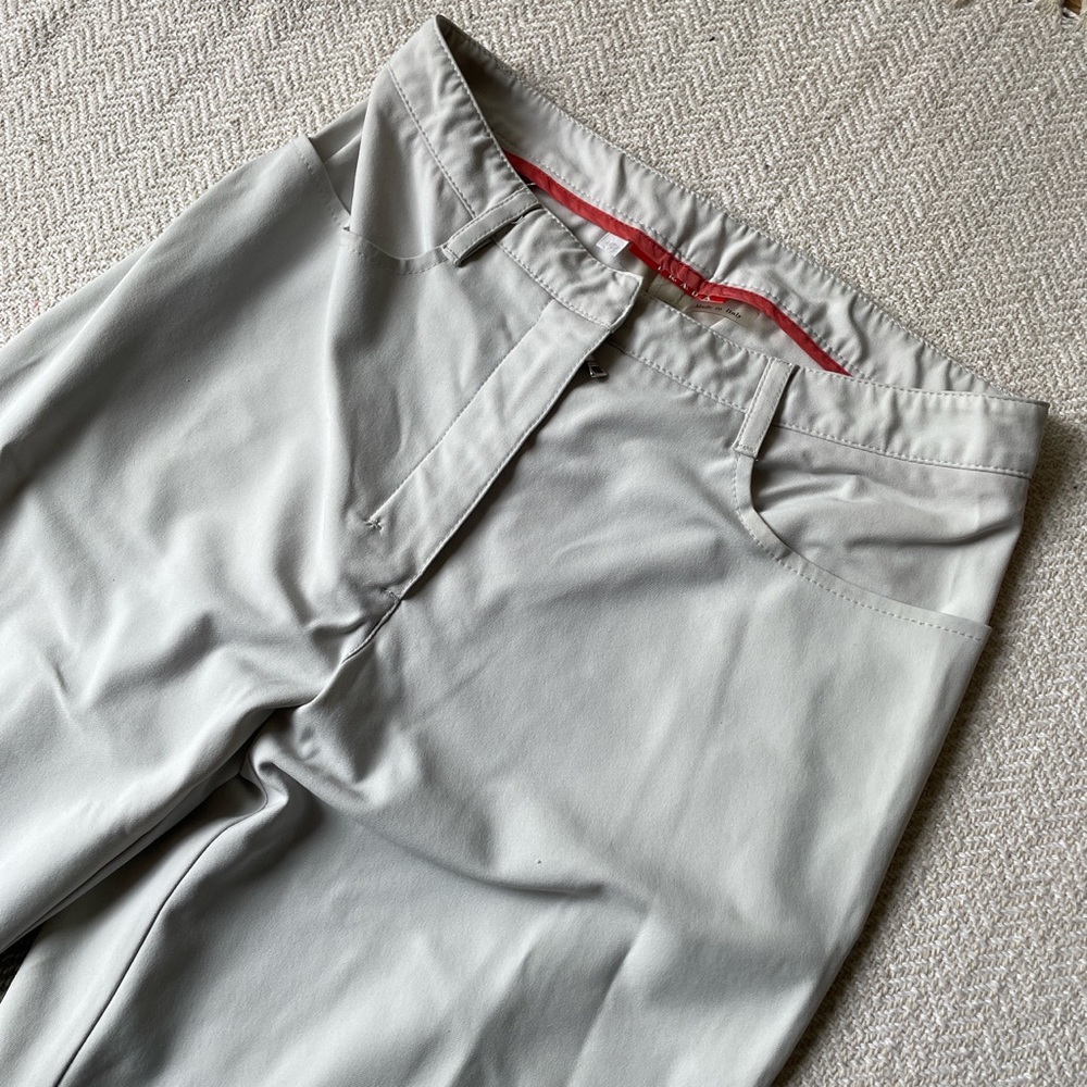 Prada High Waisted Light Grey Nylon Trousers